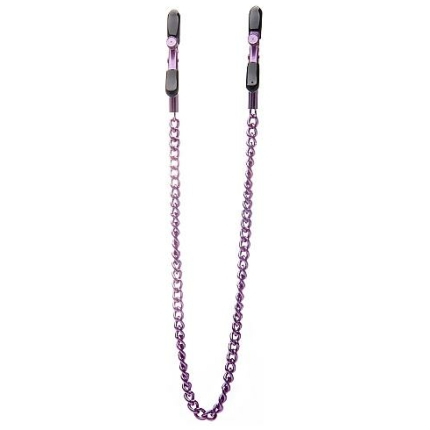 Ouch Adjustable Nipple Clamps with Chain Purple