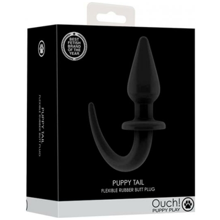 Shots Ouch Puppy Play Tail Butt Plug - Black