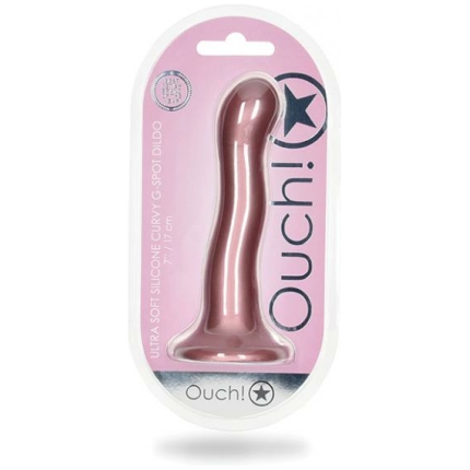 Shots Ouch 7" Curvy G-spot Dildo - Rose Gold