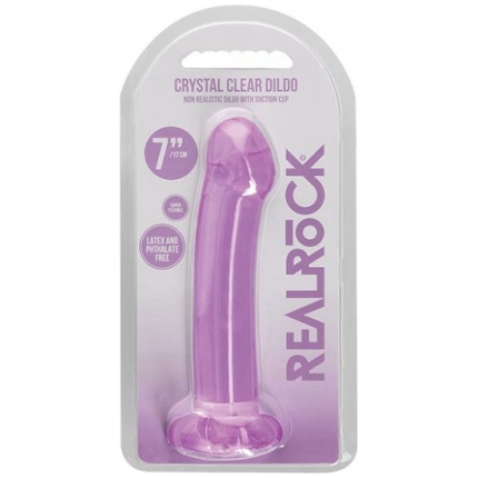 Shots Realrock Crystal Clear 7" Dildo - Purple