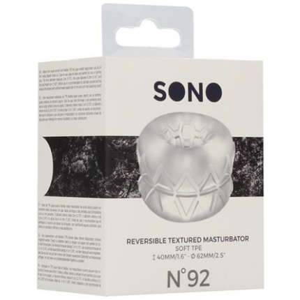 Shots Sono No. 92 Reversible Textured Masturbator - Transparent