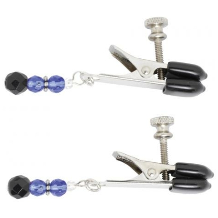 Blue Beaded Clamps With Broad Tip Nipple Clamps Blue