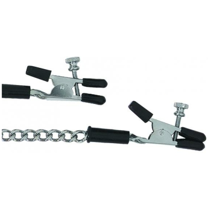 Adjustable Alligator Nipple Clamps With Link Chain Silver