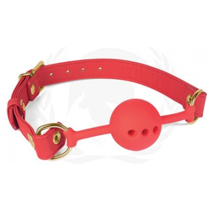 Spartacus Silicone Ball Gag W/red Pu Straps - 46 Mm