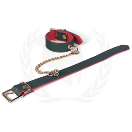 Spartacus Pu Beginners Wrist Restraints - Green/red