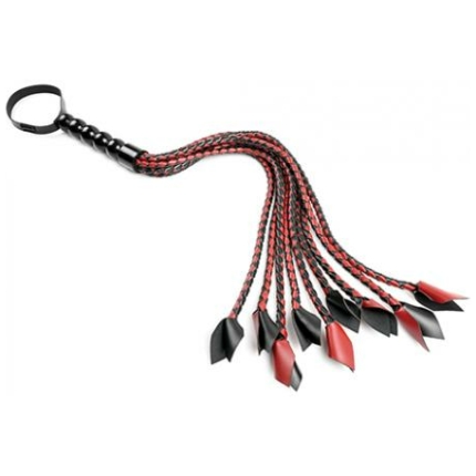 Saffron Braided Flogger - Red/black