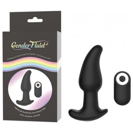 Gender Fluid Twirler Anal Vibe W/remote - Black