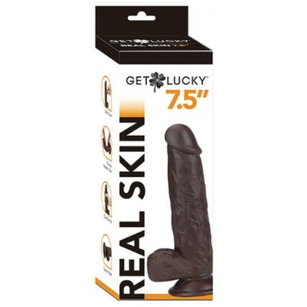 Get Lucky 7.5" Real Skin Series - Dark Brown