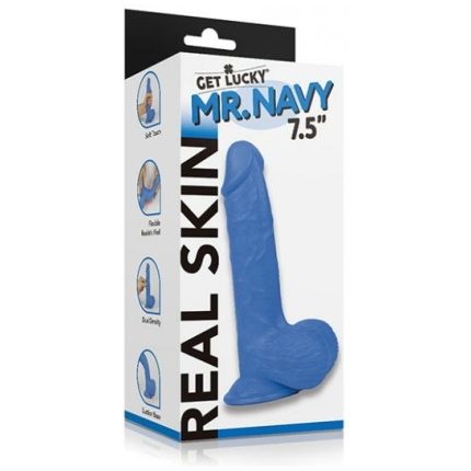 Get Lucky Mr. Navy 7.5"  Dual Layer Dong