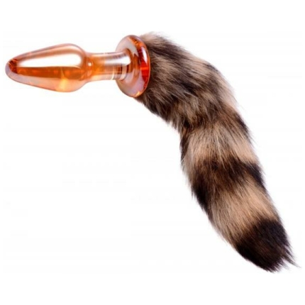 Tailz Faux Fox Tail Orange Glass Anal Plug