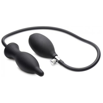 Dark Inflator Inflatable Silicone Anal Plug Black
