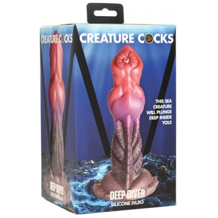 Creature Cocks Deep er Silicone Dildo - Multi Color