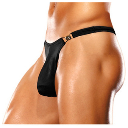 Male Power Bong Clip Thong Black L/XL