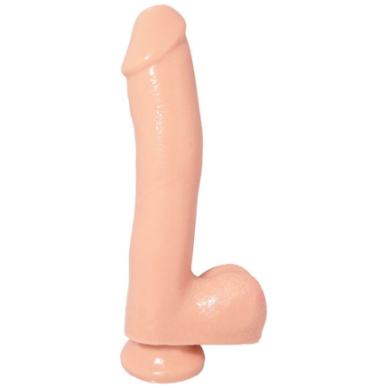 Basix Rubber Works 10 inches Dong Suction Cup Beige